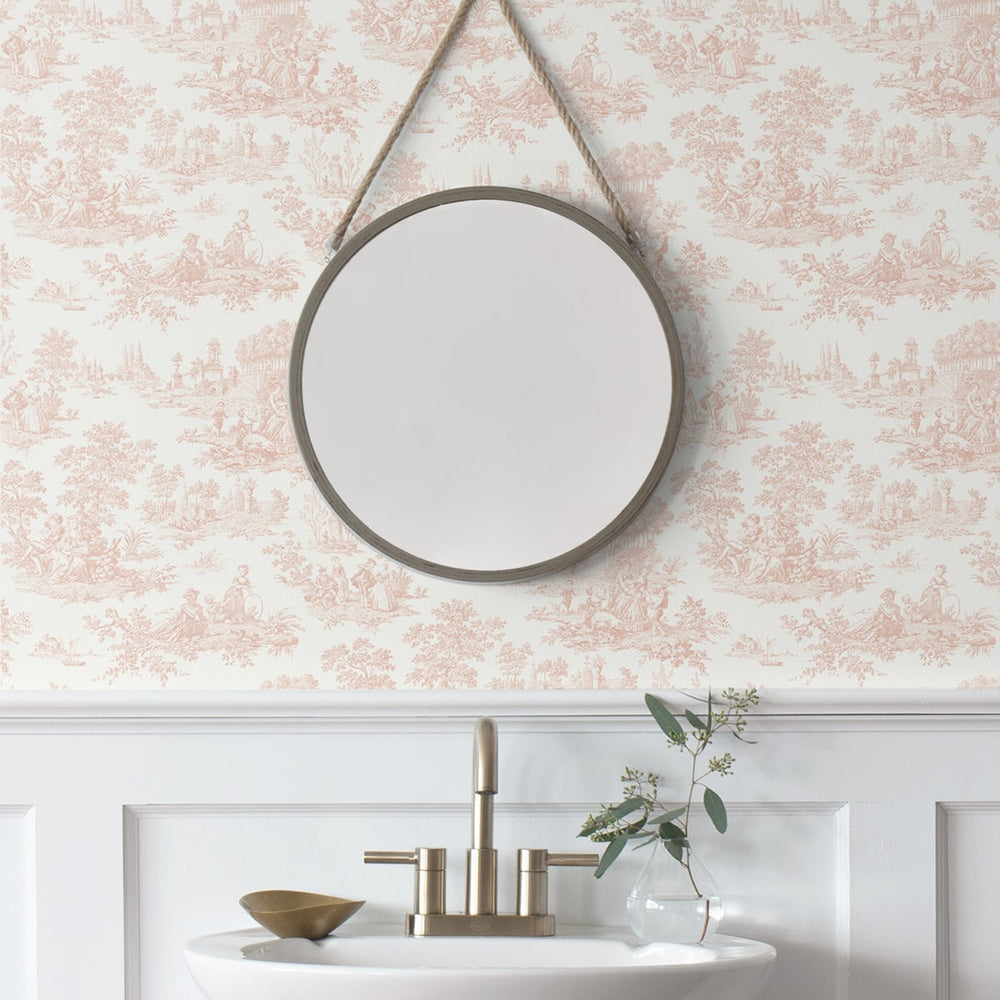 
                  
                    NW43301 Chateau toile peel and stick wallpaper bathroom from NextWall
                  
                