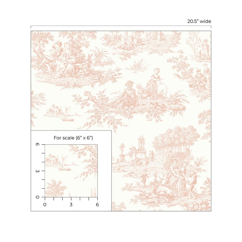 
                  
                    NW43301 Chateau toile peel and stick wallpaper pink from NextWall
                  
                