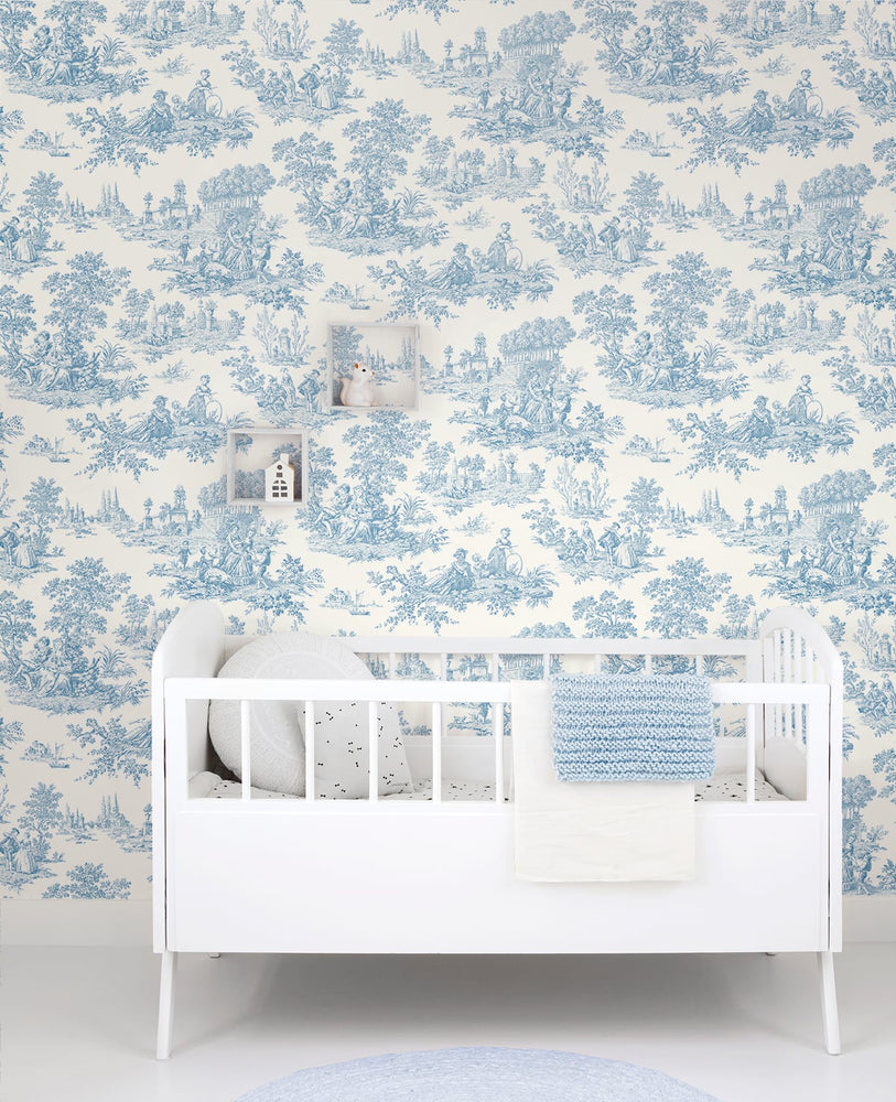 NW43302 Chateau toile peel and stick wallpaper nursery from NextWall