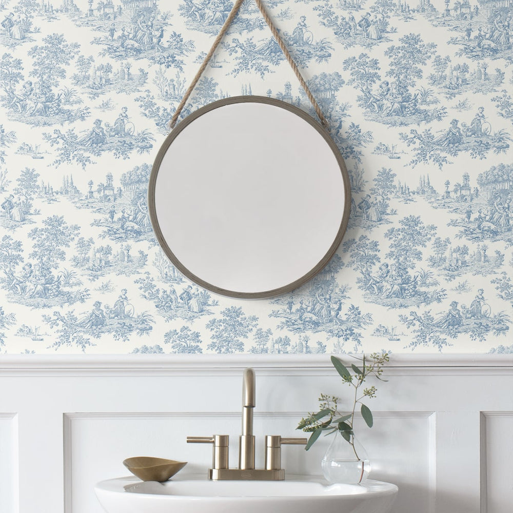 
                  
                    NW43302 Chateau toile peel and stick wallpaper bathroom from NextWall
                  
                