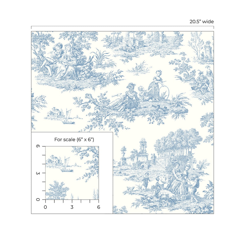
                  
                    NW43302 Chateau toile peel and stick wallpaper blue from NextWall
                  
                