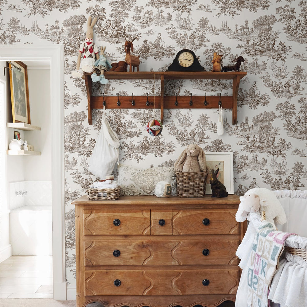 
                  
                    NW43307 Chateau toile peel and stick wallpaper nursery from NextWall
                  
                