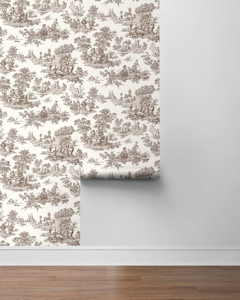 NW43307 Chateau toile peel and stick wallpaper roll from NextWall