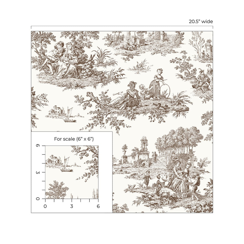 
                  
                    NW43307 Chateau toile peel and stick wallpaper brown from NextWall
                  
                