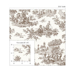 NW43307 Chateau toile peel and stick wallpaper brown from NextWall