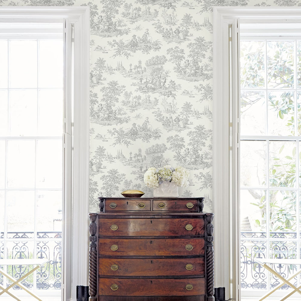 
                  
                    NW43308 toile peel and stick wallpaper living room from NextWall
                  
                