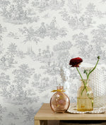 NW43308 toile peel and stick wallpaper decor from NextWall