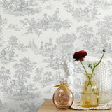 NW43308 toile peel and stick wallpaper decor from NextWall
