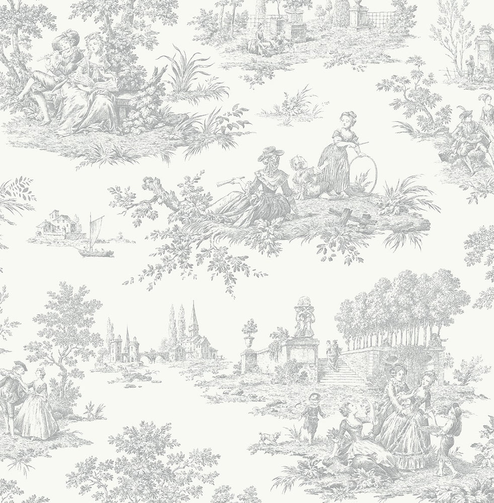 NW43308 toile peel and stick wallpaper from NextWall