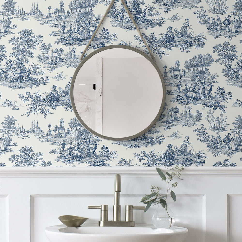 
                  
                    NW43312 toile peel and stick wallpaper bathroom from NextWall
                  
                