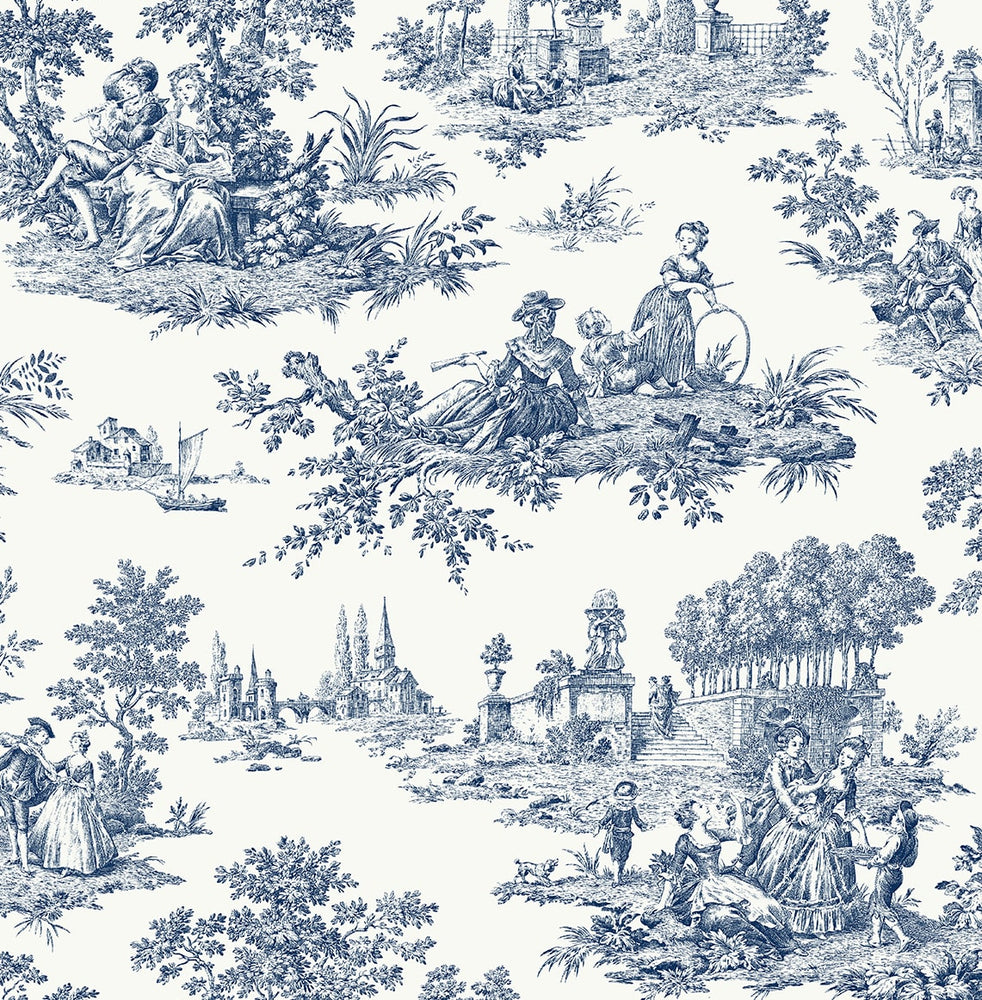 NW43312 toile peel and stick wallpaper from NextWall