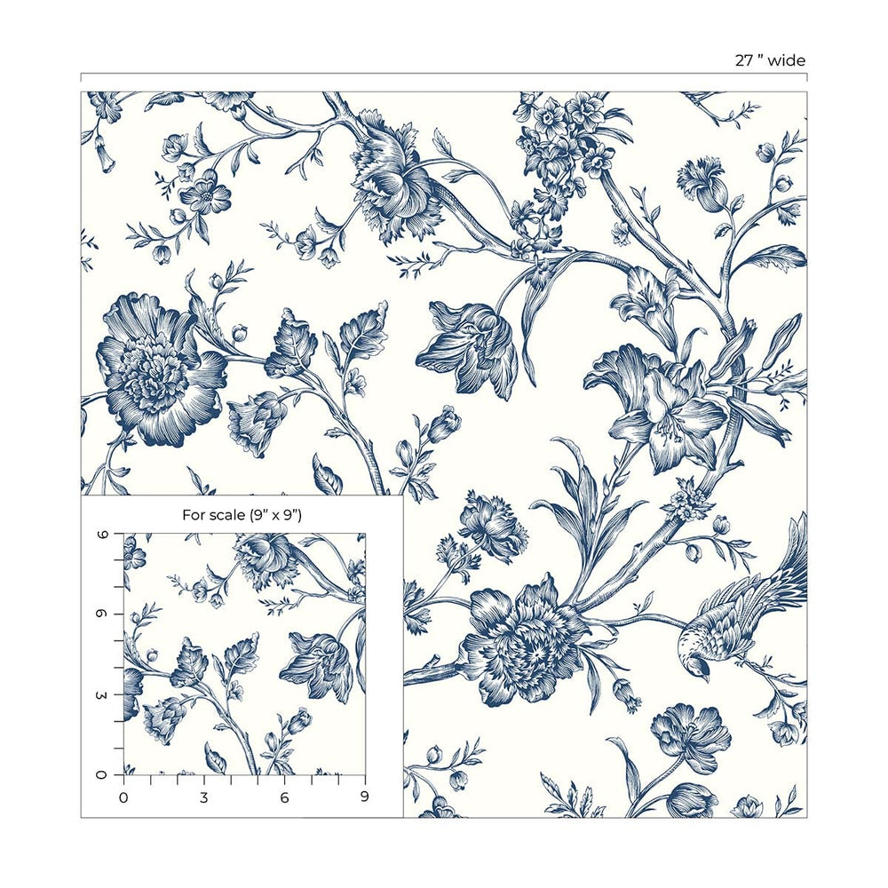 Chinoiserie peel and stick wallpaper scale NW43402 self adhesive from NextWall