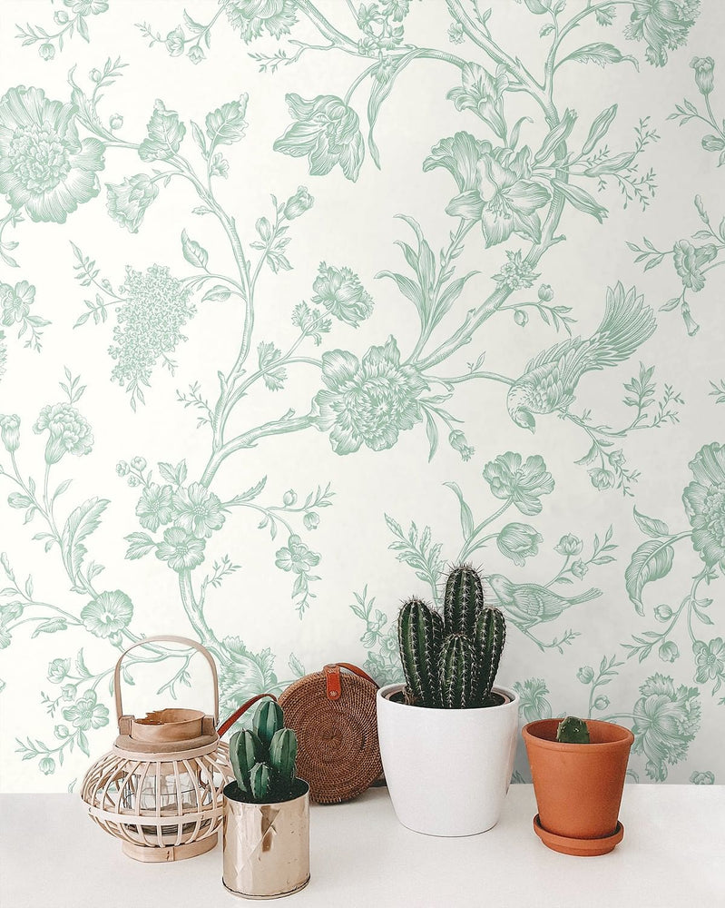 Chinoiserie peel and stick wallpaper decor NW43404 self adhesive from NextWall