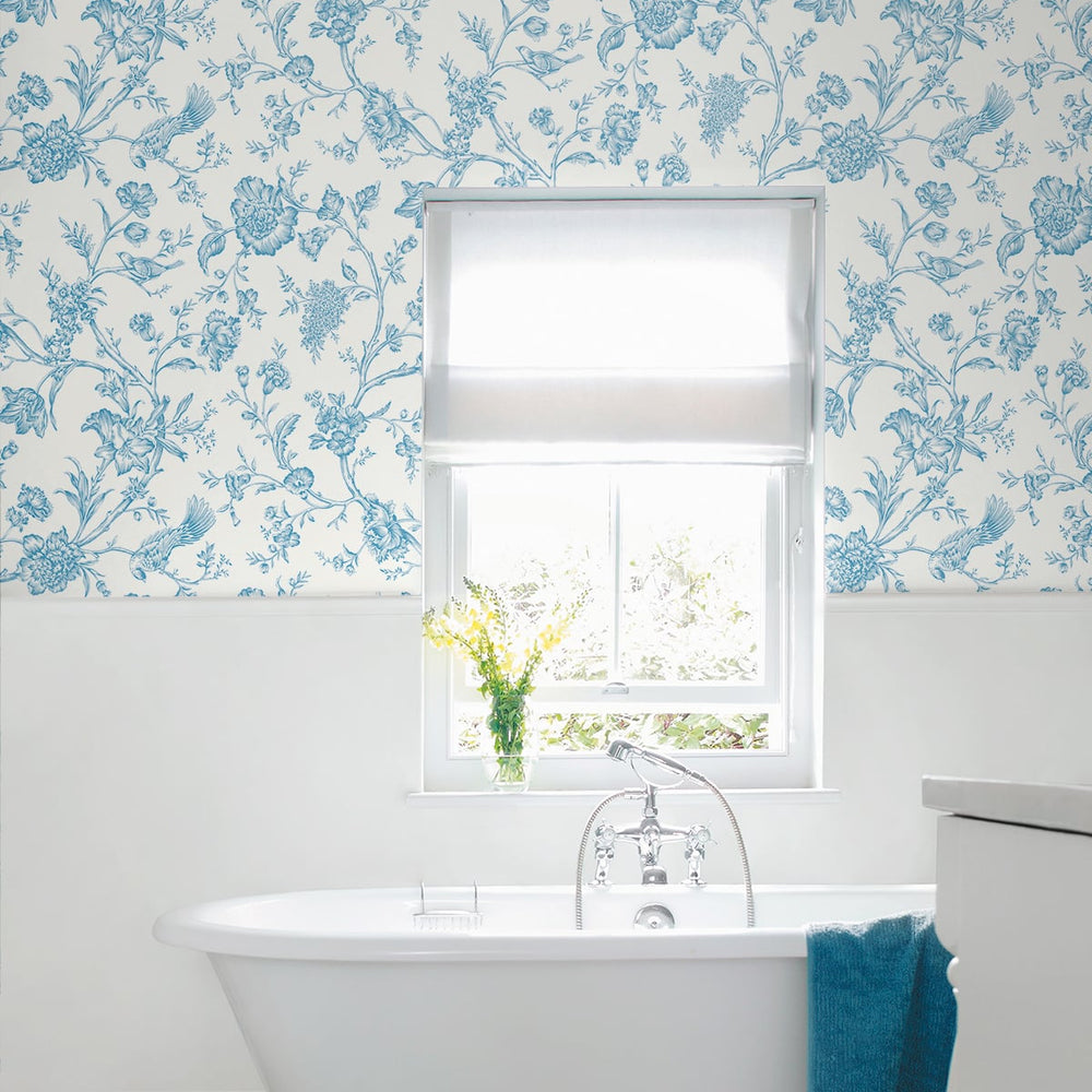 
                  
                    Chinoiserie peel and stick wallpaper bathroom NW43412 self adhesive from NextWall
                  
                
