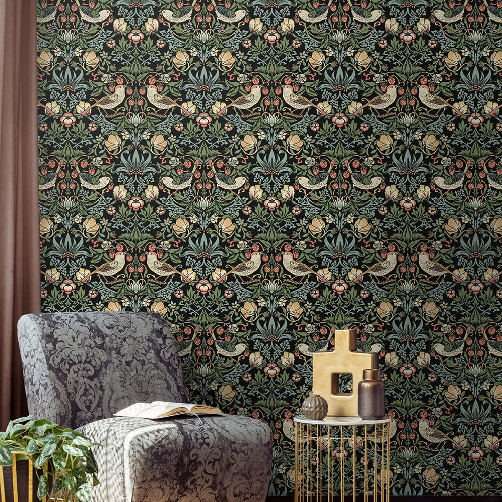 
                  
                    NW43700 Aves Garden peel and stick wallpaper living room from NextWall
                  
                