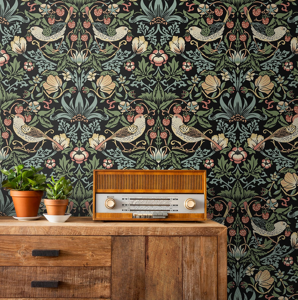 NW43700 Aves Garden peel and stick wallpaper accent from NextWall