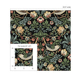 NW43700 Aves Garden peel and stick wallpaper scale from NextWall