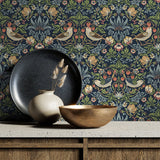 NW43702 Aves Garden peel and stick wallpaper kitchen from NextWall