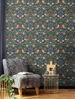 NW43702 Aves Garden peel and stick wallpaper living room from NextWall