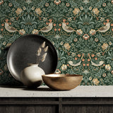 NW43704 Aves Garden peel and stick wallpaper kitchen from NextWall