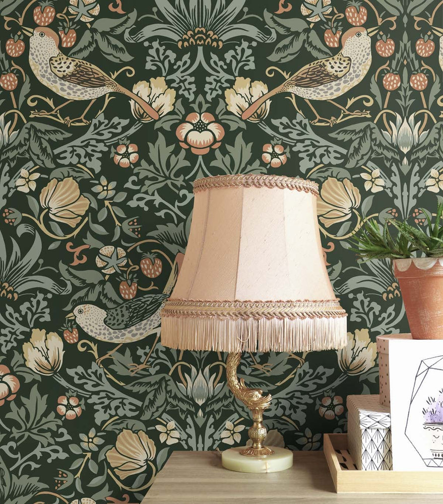 NW43704 Aves Garden peel and stick wallpaper accent from NextWall