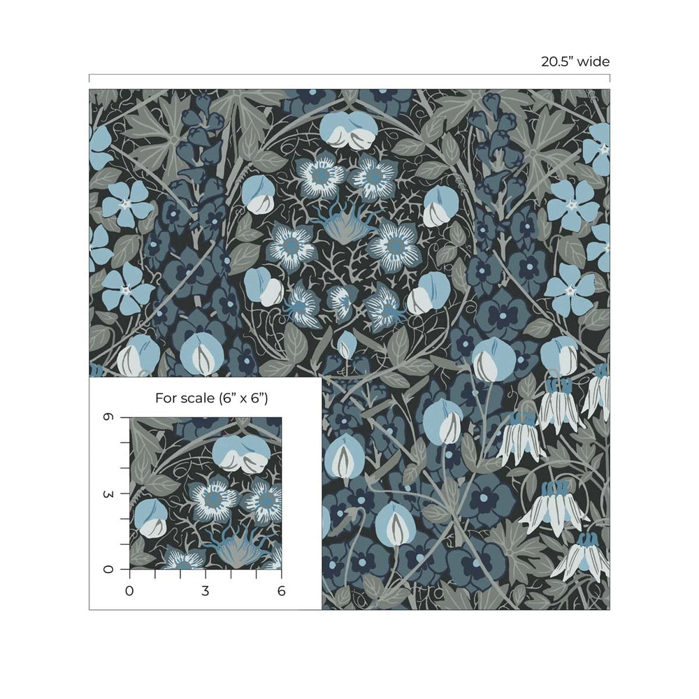 
                  
                    Vintage peel and stick wallpaper floral scale NW43802 from NextWall
                  
                