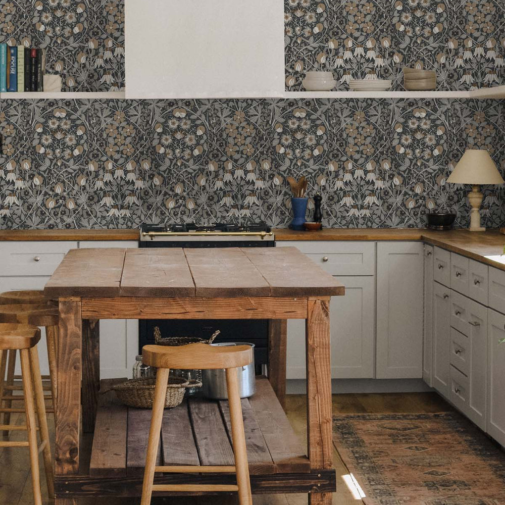 
                  
                    Vintage peel and stick wallpaper floral kitchen NW43805 from NextWall
                  
                