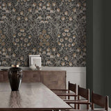 Vintage peel and stick wallpaper floral dining room NW43805 from NextWall