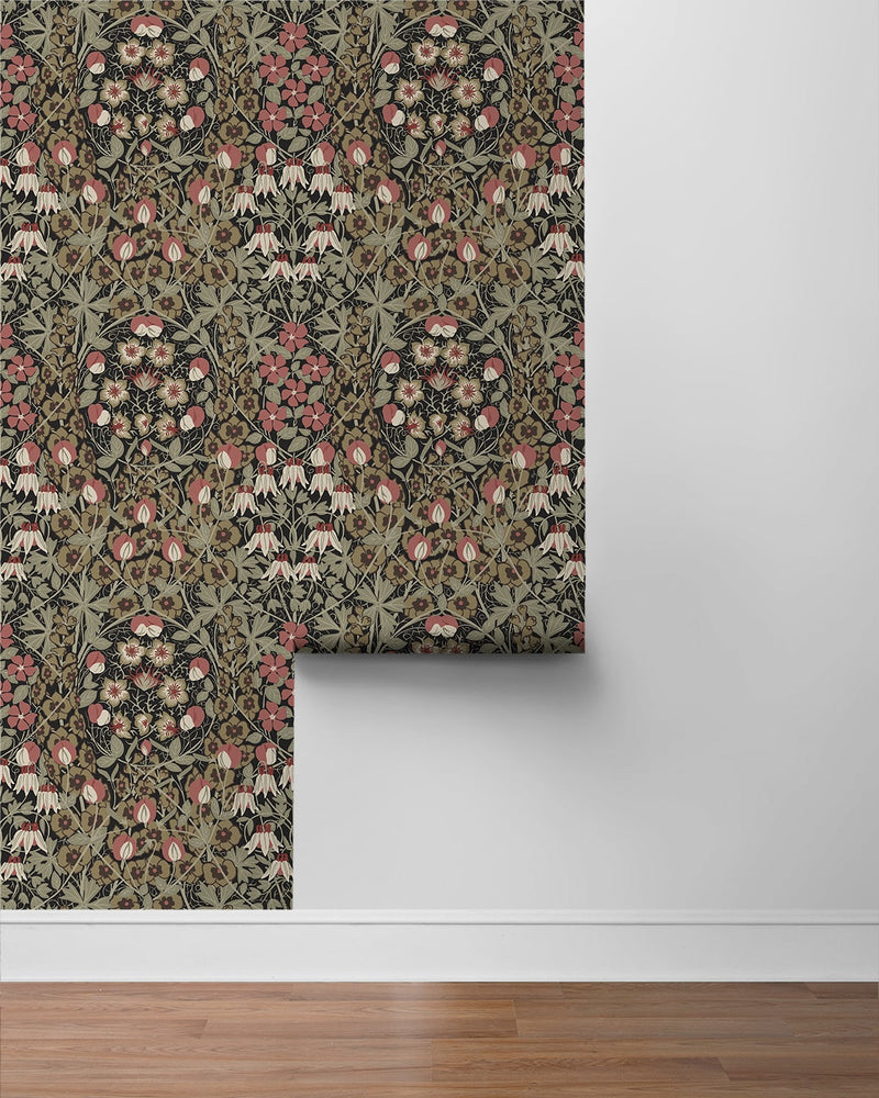 Vintage peel and stick wallpaper floral roll NW43806 from NextWall