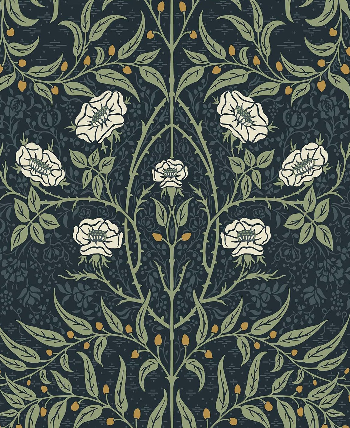 Vintage floral peel and stick NW43902 Stenciled Floral removable wallpaper from NextWall