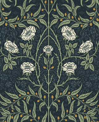 Vintage floral peel and stick NW43902 Stenciled Floral removable wallpaper from NextWall