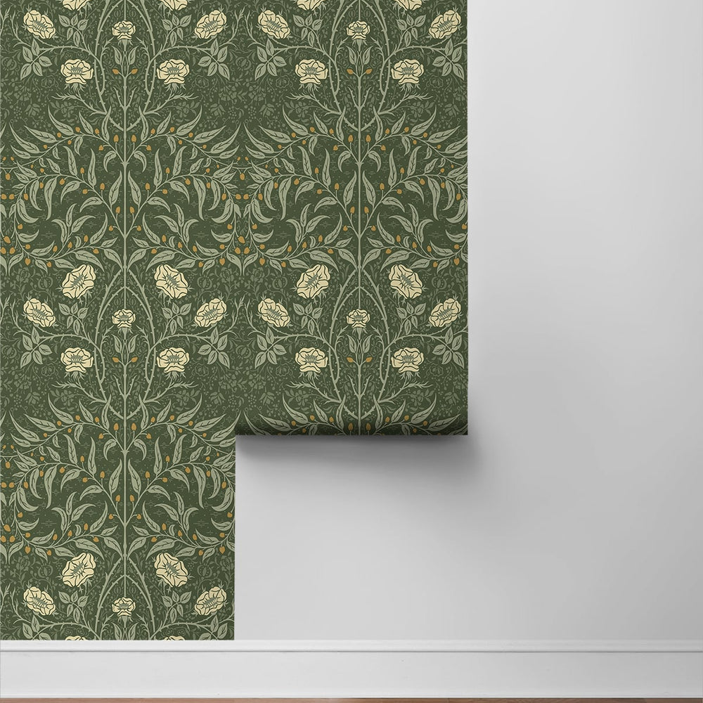 
                  
                    Vintage floral peel and stick NW43904 Stenciled Floral removable wallpaper roll from NextWall
                  
                