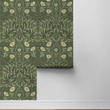 Vintage floral peel and stick NW43904 Stenciled Floral removable wallpaper roll from NextWall