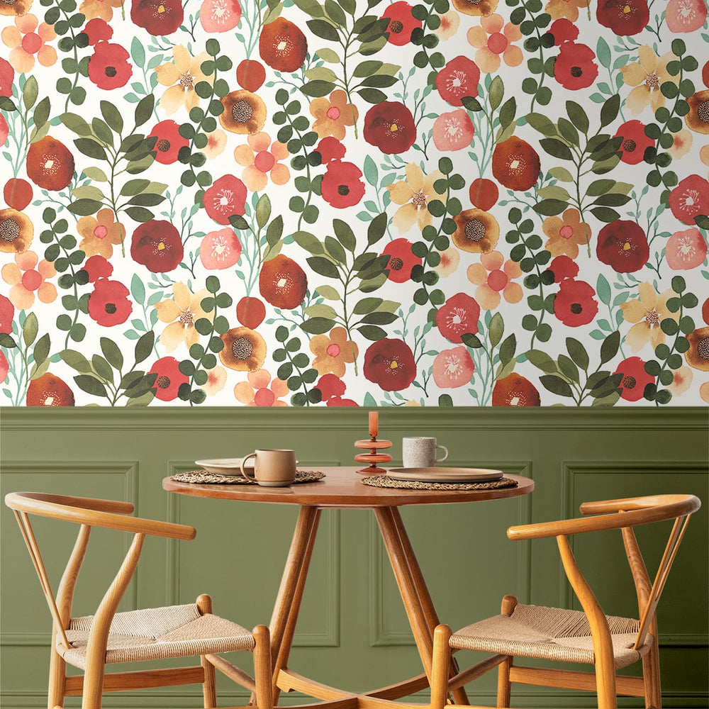 
                  
                    NW44001 garden dance floral peel and stick wallpaper dining room from NextWall
                  
                