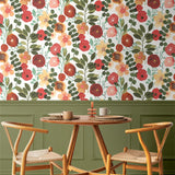 NW44001 garden dance floral peel and stick wallpaper dining room from NextWall