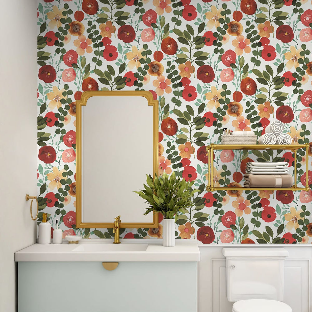 
                  
                    NW44001 garden dance floral peel and stick wallpaper bathroom from NextWall
                  
                