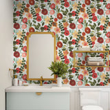 NW44001 garden dance floral peel and stick wallpaper bathroom from NextWall