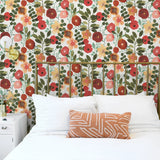 NW44001 garden dance floral peel and stick wallpaper bedroom from NextWall