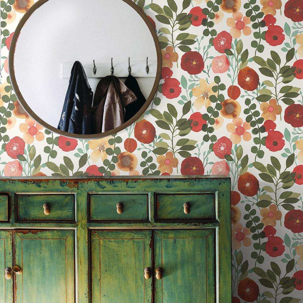 
                  
                    NW44001 garden dance floral peel and stick wallpaper entryway from NextWall
                  
                
