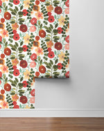 NW44001 garden dance floral peel and stick wallpaper roll from NextWall