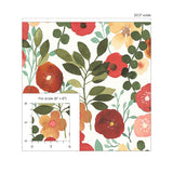 NW44001 garden dance floral peel and stick wallpaper scale from NextWall