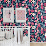 NW44002 garden dance floral peel and stick wallpaper nursery from NextWall