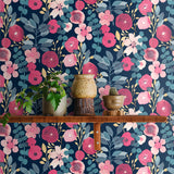 NW44002 garden dance floral peel and stick wallpaper decor from NextWall