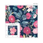NW44002 garden dance floral peel and stick wallpaper scale from NextWall