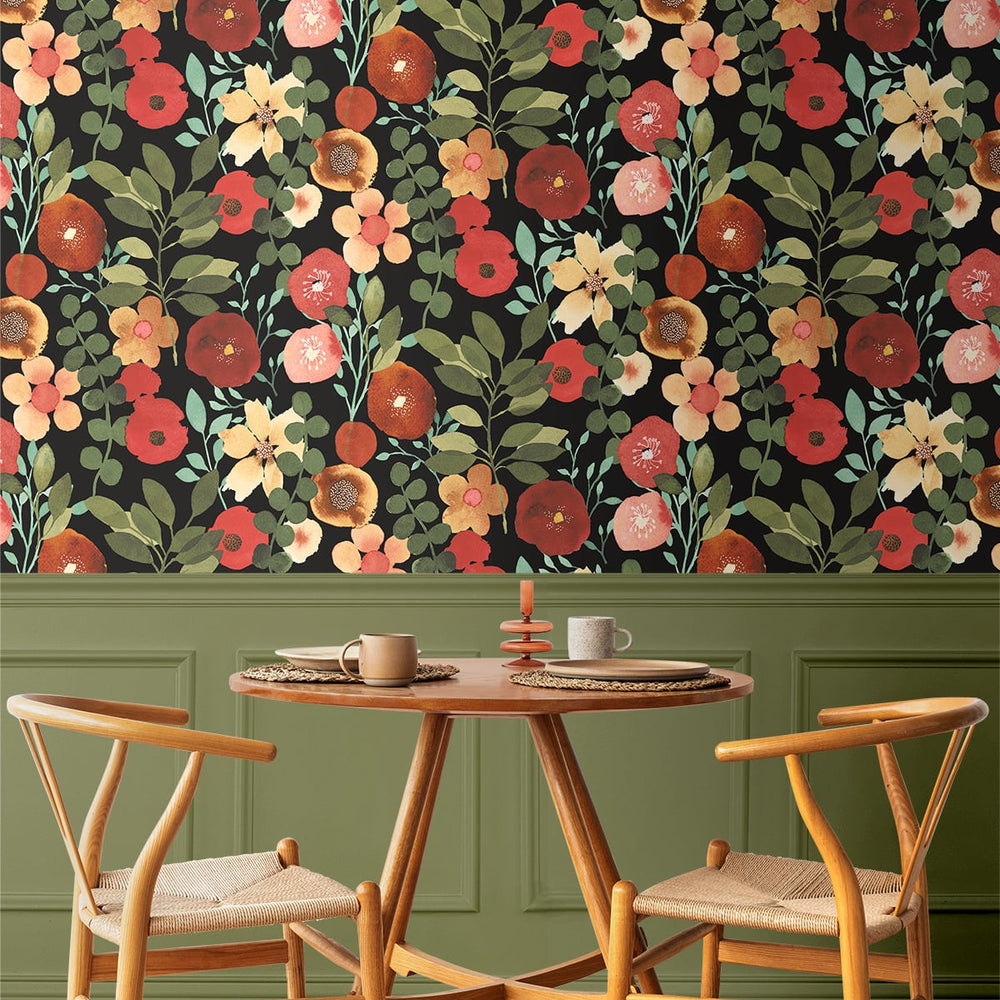
                  
                    NW44005 garden dance floral peel and stick wallpaper dining room from NextWall
                  
                