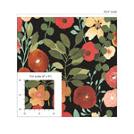 NW44005 garden dance floral peel and stick wallpaper scale from NextWall