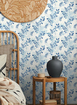 Botanical peel and stick wallpaper bedroom NW44102 from NextWall