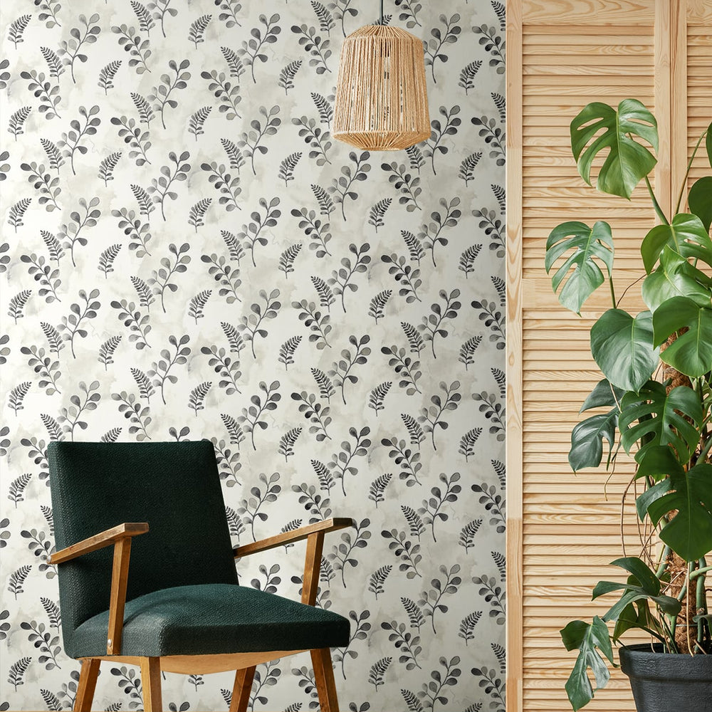 
                  
                    Botanical peel and stick wallpaper living room NW44105 from NextWall
                  
                