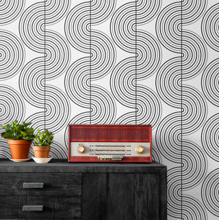 Retro peel and stick geometric wallpaper decor NW44200 from NextWall