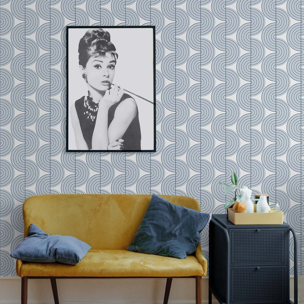 
                  
                    Retro peel and stick geometric wallpaper living room NW44202 from NextWall
                  
                